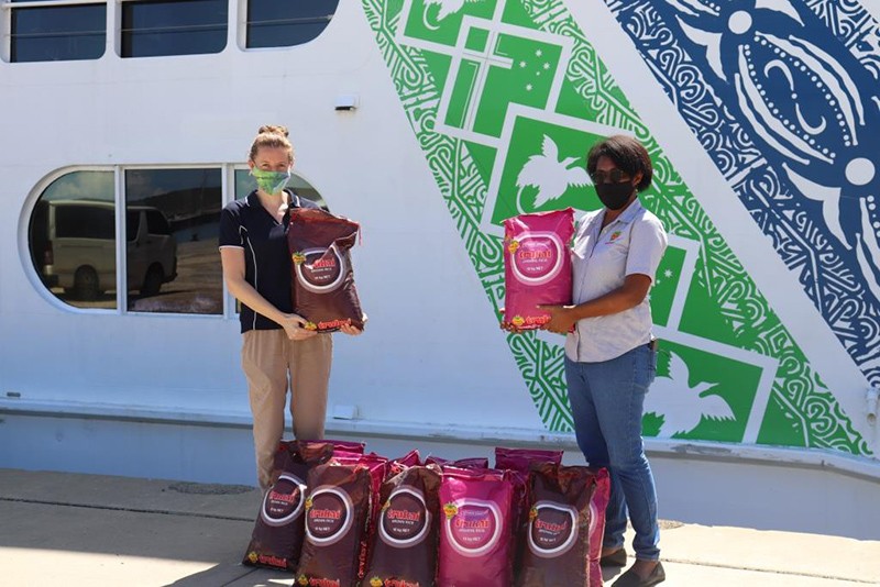 Trukai supports YWAM with rice donations